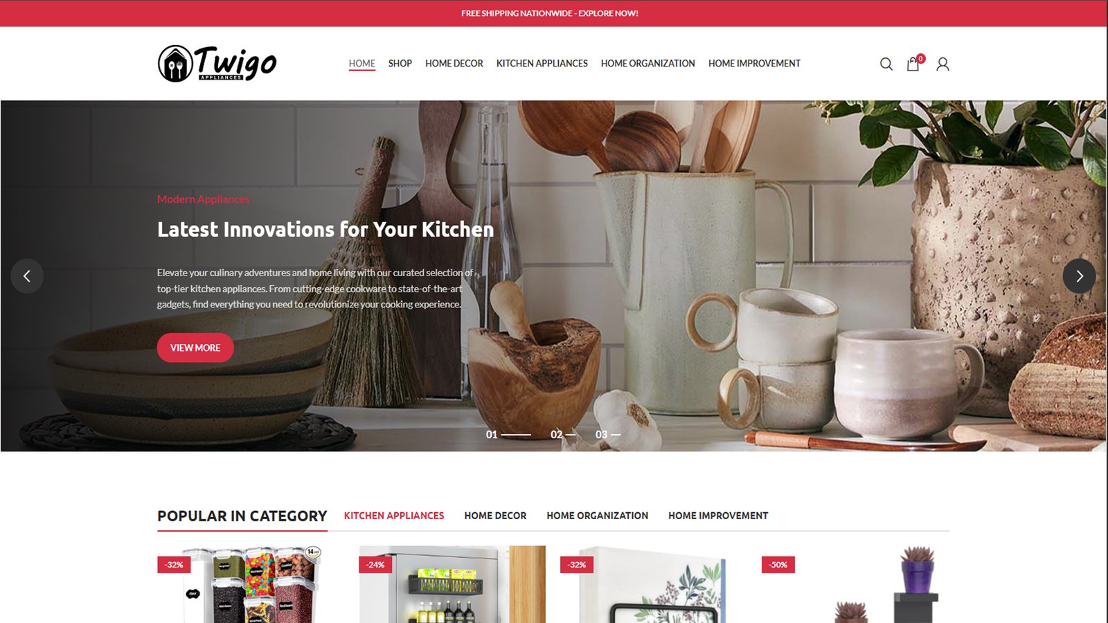 Twigo Appliances E-Commerce Platform Development